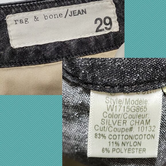 Rag & Bone Silver Chambray High Rise Pleated Aberdeen Trousers - Picture 6 of 6